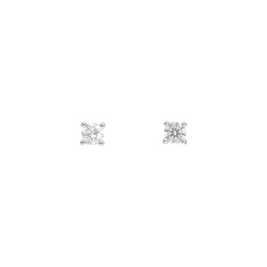 Boucles d'oreilles AÉLYS en Or 750/1000 Blanc et Diamant de Laboratoire - AE-B3DL0001
