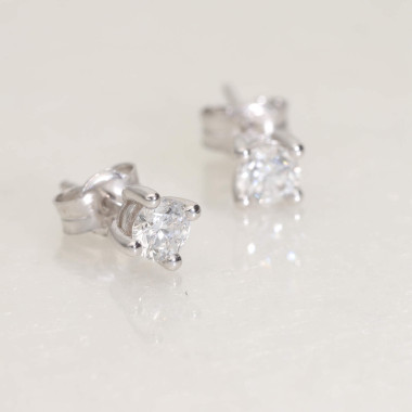 Boucles d'oreilles AÉLYS en Or 750/1000 Blanc et Diamant de Laboratoire - AE-B3DL0001