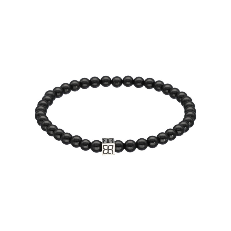 Bracelet CAIRN par ETIKA avec Agate Noire - AE-BR7AG0006