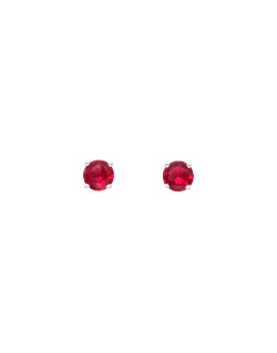 Boucles d'oreilles AÉLYS Argent 925/1000 et Oxyde de Zirconium Rouge - AE-B6OZ0203