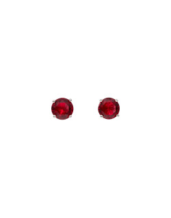 Boucles d'oreilles AÉLYS Argent 925/1000 et Oxyde de Zirconium Rouge - AE-B6OZ0204