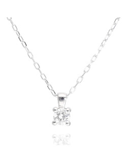 Collier AÉLYS en Or 375/1000 Blanc avec Diamant 0,15 carat - AE-C4DT0013