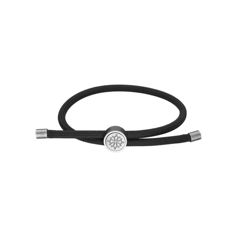 Bracelet ETIKA en Acier et Corde Noir - AE-BR70090