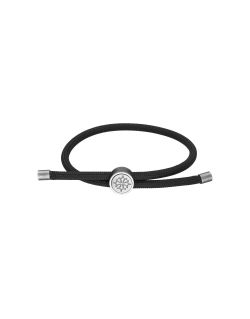 Bracelet ETIKA en Acier et Corde Noir - AE-BR70090