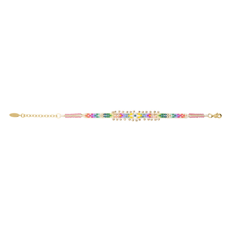 Bracelet COYOTE - HIPANEMA Multicolore en Laiton Doré avec Pierres Semi-Précieuses