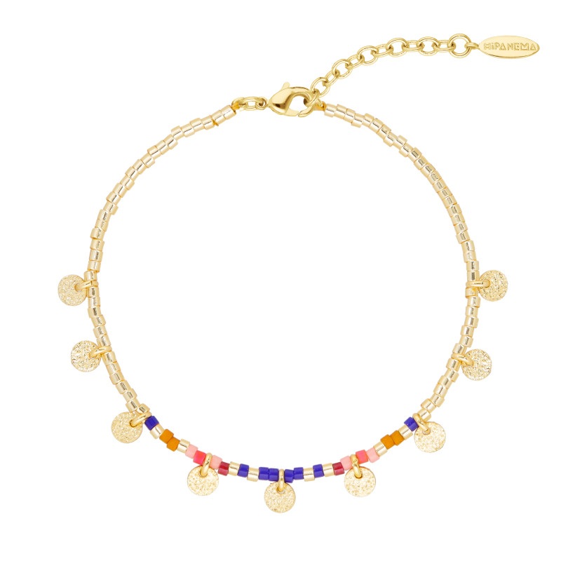 Bracelet SONORA - HIPANEMA Bleu en Laiton Doré avec Perles de Miyuki