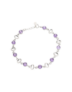 Bracelet AÉLYS en Argent 925/1000 et Cristal Violet - AE-BR6CR0006
