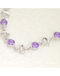 Bracelet AÉLYS en Argent 925/1000 et Cristal Violet - AE-BR6CR0006