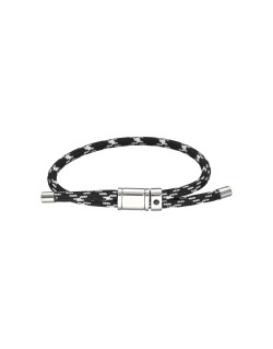 Bracelet ETIKA en Acier et Corde Marron avec Oxyde Noir - AE-BR7OZ0005