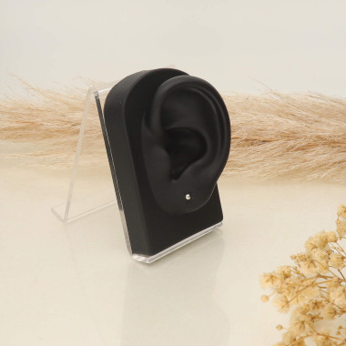 Boucles d'oreilles Boules AÉLYS en Or 375/1000 Blanc - 3 mm - AE-B40128