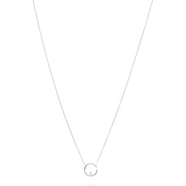 Collier AÉLYS en Or 375/1000 Blanc et Diamant 0,10 carat HSI2 - AE-C4DT0014