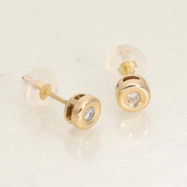 Boucles d'oreilles AÉLYS en Or 375/1000 et Diamant 0,05 carat HSI2 - AE-B4DT0017