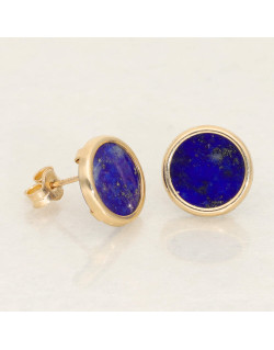 Boucles d'oreilles AÉLYS en Or 375/1000 et Lapis-lazuli Bleu - AE-B4LA0001