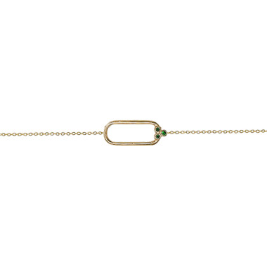 Bracelet CHAOS - EMMA & CHLOÉ en Acier Jaune et Zircon Vert