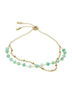 Bracelet FOSSIL Femme en Acier Doré avec Perles de Jade - JF03432710