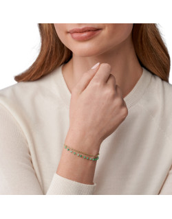 Bracelet FOSSIL Femme en Acier Doré avec Perles de Jade - JF03432710