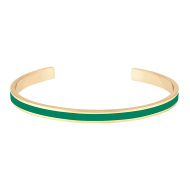 Bracelet Jonc  - BANGLE UP en Laiton Doré et Laque Colorée Vert - BUP16BANBAO31