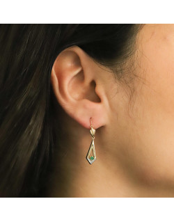 Boucles d'oreilles AÉLYS en Or 375/1000 Bicolore et Émeraude Vert - AE-B4EM0006