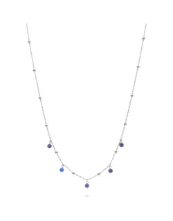 Collier ETIKA en Acier Jaune et Lapis-lazuli Bleu - AE-C7LA0005
