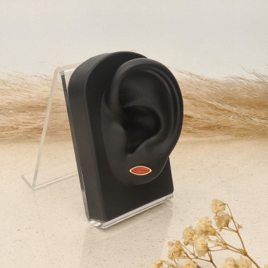 Boucles d'oreilles ETIKA en Acier Jaune et Jaspe Rouge - AE-B7JP0002
