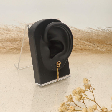 Boucles d'oreilles ETIKA en Acier Jaune avec Chainettes - AE-B70061