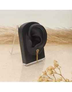 Boucles d'oreilles ETIKA en Acier Jaune avec Chainettes - AE-B70061