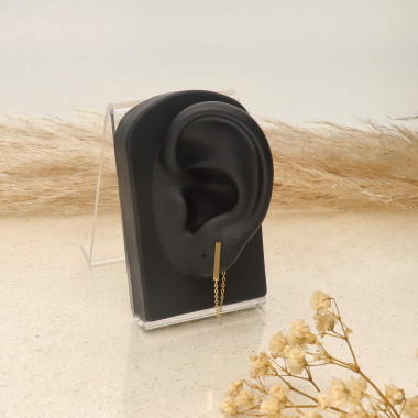 Boucles d'oreilles ETIKA en Acier Jaune avec Chainettes  - AE-B70065