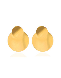 Boucles d'oreilles Double Cercle ETIKA en Acier Jaune  - AE-B70069