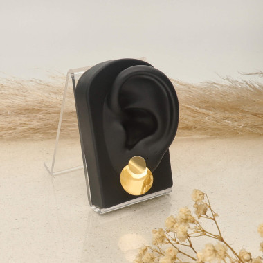 Boucles d'oreilles Double Cercle ETIKA en Acier Jaune  - AE-B70069