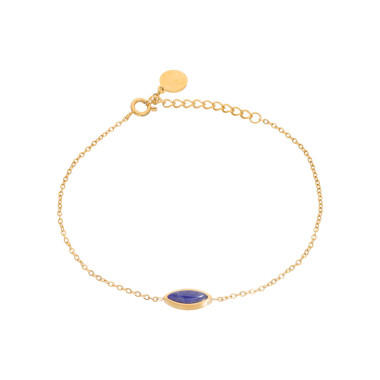 Bracelet ETIKA en Acier Jaune et Sodalite Bleue - AE-BR7SD0004