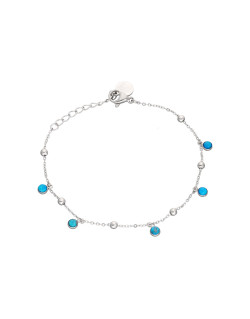 Bracelet ETIKA en Acier et Pampilles Turquoises - AE-BR7P0010