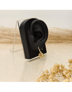 Boucles d'oreilles AÉLYS en Argent 925/1000 Jaune et Quartz Rose - AE-B6QZ0001