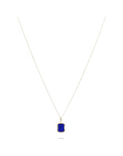 Collier Rectangle AÉLYS en Or 375/1000 et Lapis-lazuli Bleu - AE-C4LA0001