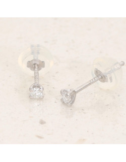 Boucles d'oreilles AÉLYS en Or 375/1000 Blanc et Diamant HSI2 0,06 carats - AE-B4DT0027