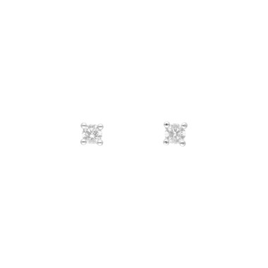 Boucles d'oreilles AÉLYS en Or 375/1000 Blanc et Diamant HSI2 0,10 carats - AE-B4DT0028