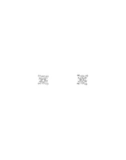 Boucles d'oreilles AÉLYS en Or 375/1000 Blanc et Diamant HSI2 0,10 carats - AE-B4DT0028