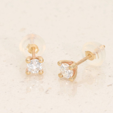 Boucles d'oreilles AÉLYS en Or 375/1000 et Diamant HSI2 0,30 carats - AE-B4DT0029