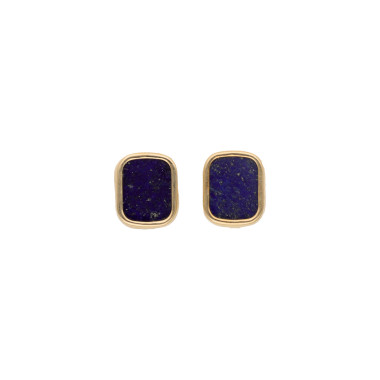 Boucles d'oreilles Rectangulaire AÉLYS en Or 375/1000 et Lapis-Lazuli Bleu   - AE-B4LA0002