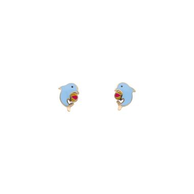 Boucles d'oreilles Dauphin AÉLYS en Or 375/1000 Multicolore - AE-B40150