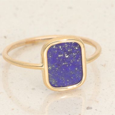 Bague AÉLYS en Or 375/1000 et Lapis-Lazuli Bleu- AE-BA4LA0001