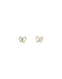 Boucles d'oreilles Papillon AÉLYS en Or 375/1000 Bicolore avec Oxydes - AE-B4OZ0070