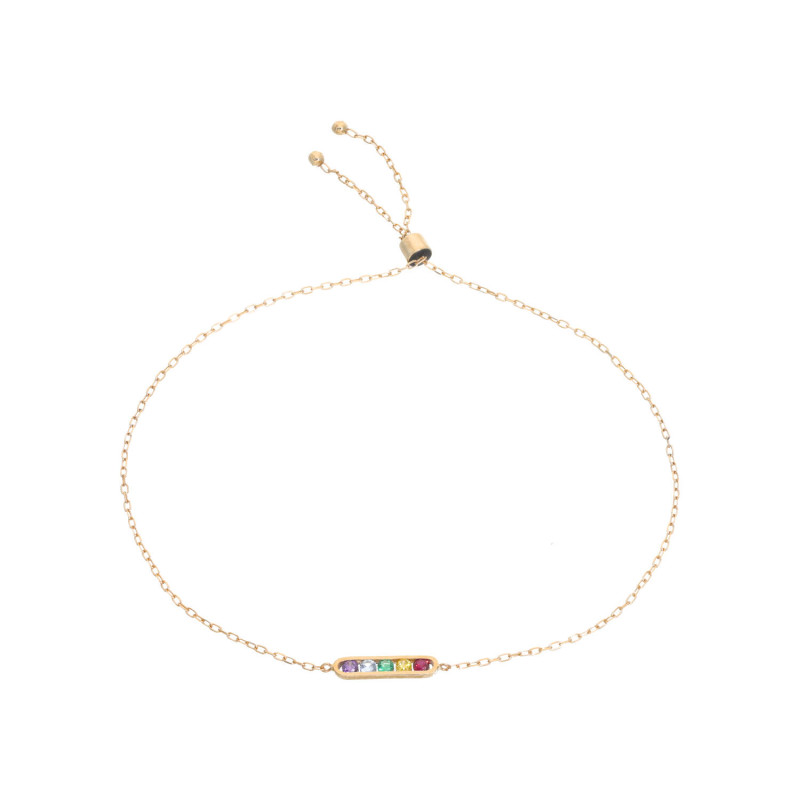 Bracelet AÉLYS en Or 375/1000 avec Oxydes Multicolores - AE-BR4OZ0009