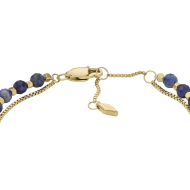 Bracelet FOSSIL Femme en Acier Doré et Pierres Bleues - JF04540710