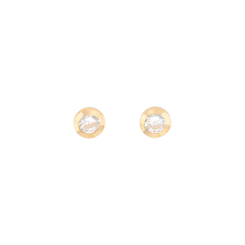 Boucles d'oreilles AÉLYS en Argent 925/1000 Jaune avec Oxydes - AE-B6OZ0247