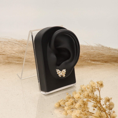 Boucles d'oreilles Papillons AÉLYS en Argent 925/1000 Jaune avec Oxydes - AE-B6OZ0255
