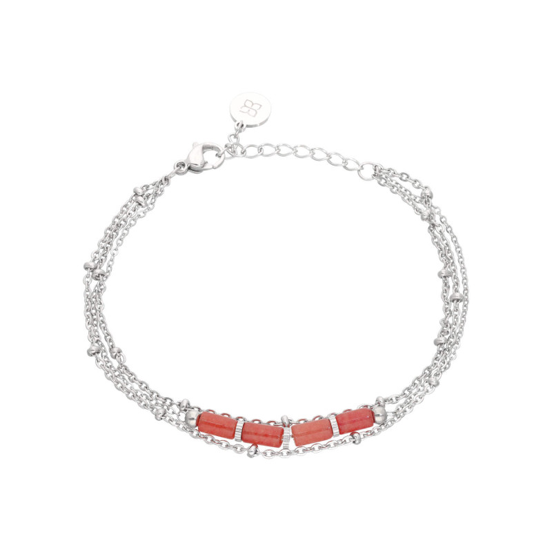 Bracelet ETIKA en Acier et Corail Rouge - AE-BR7CL0003