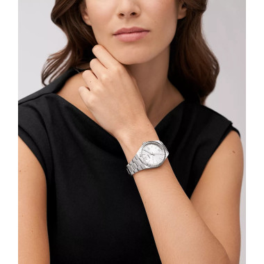 Montre SCARLETTE - FOSSIL Femme Bracelet Acier Argenté - ES5300