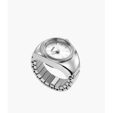 Montre Bague WATCH RING - FOSSIL Femme Bracelet Acier Gris - ES5245