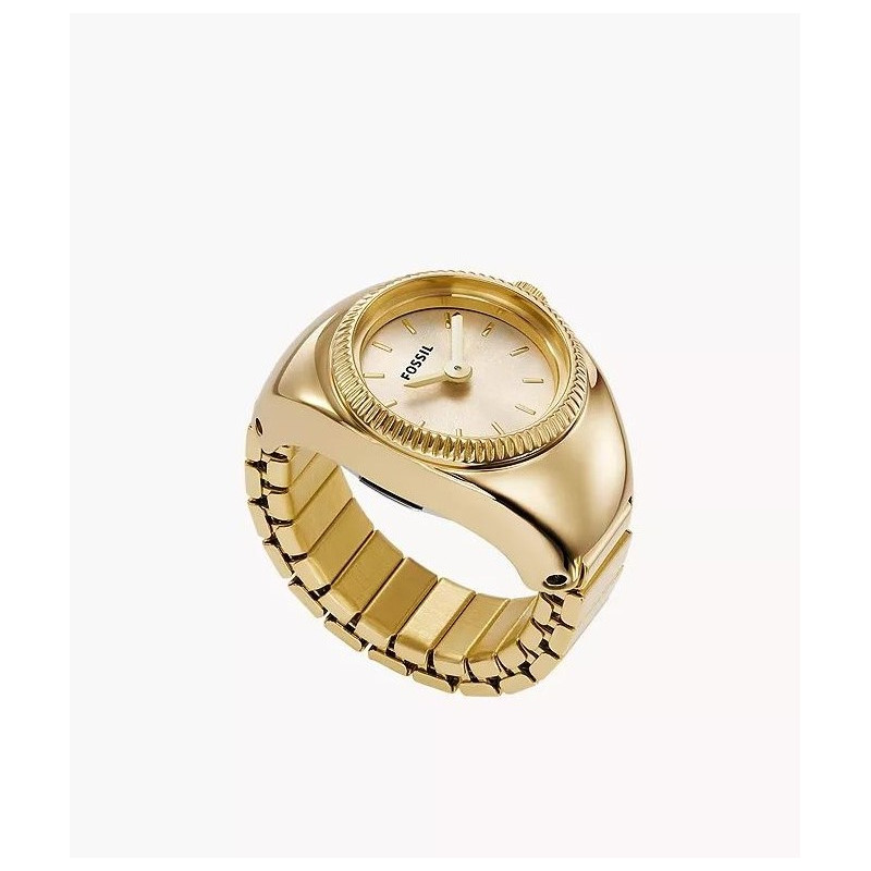 Montre Bague WATCH RING - FOSSIL Femme Bracelet Acier Doré - ES5246