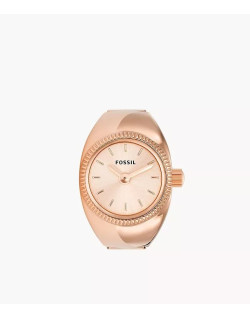 Montre Bague WATCH RING - FOSSIL Femme Bracelet Acier Rose Doré - ES5247